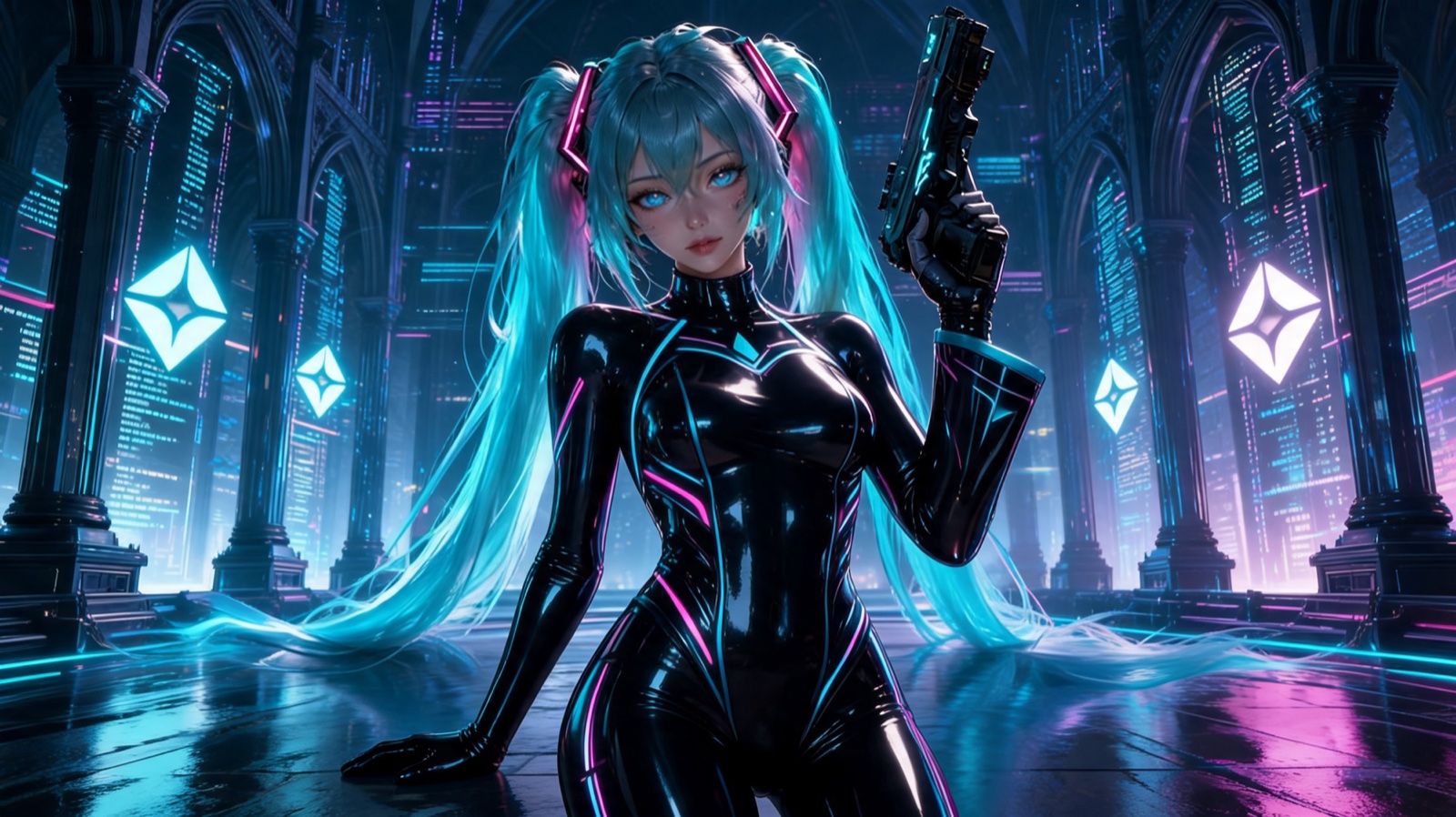 bountychan in a vast on-chain data cathedral of flowing ledgers and solana glyphs